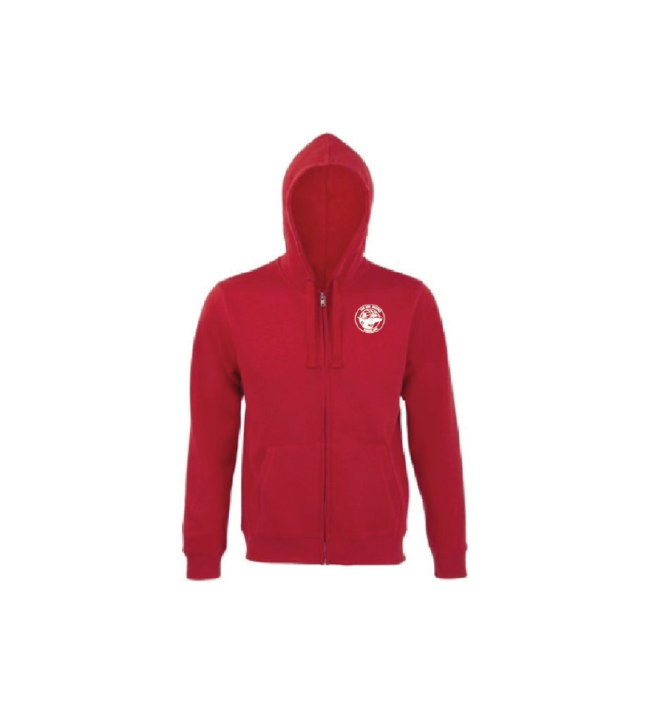 Red Sharks-unisex fullzip sweater(Spike-rood)