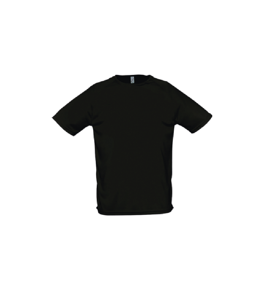 Sporty dry-fit shirt unisex zwart