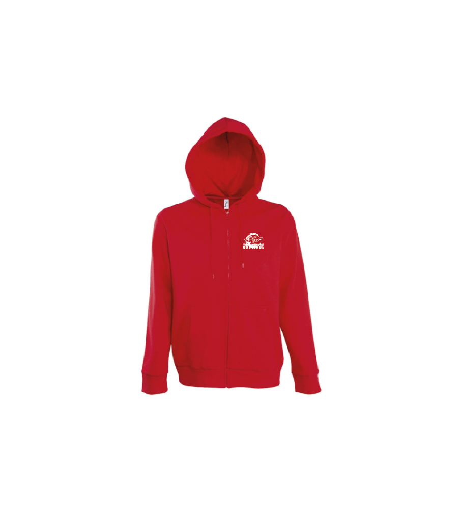 Sol's Seven zipp hooded sweater-rood