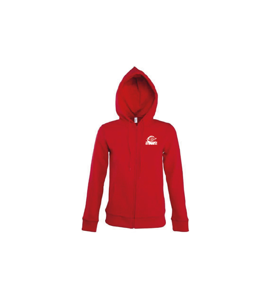 Sol's Seven dames zipp hooded sweater-rood