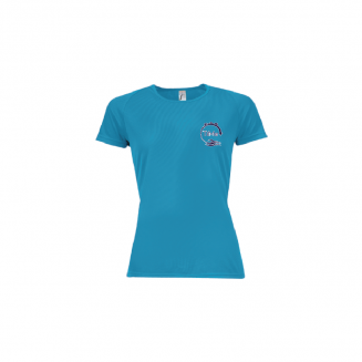 Sporty dry-fit dames-cyan