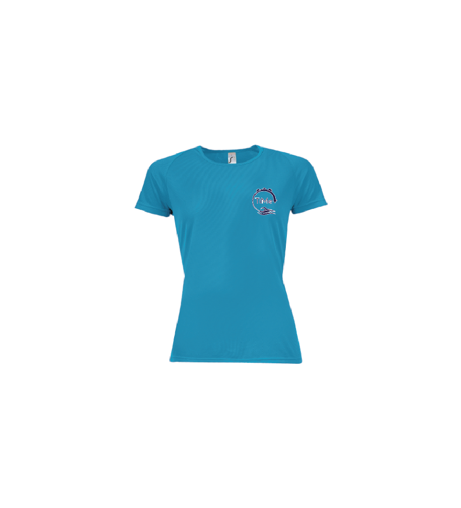 Sporty dry-fit dames-cyan