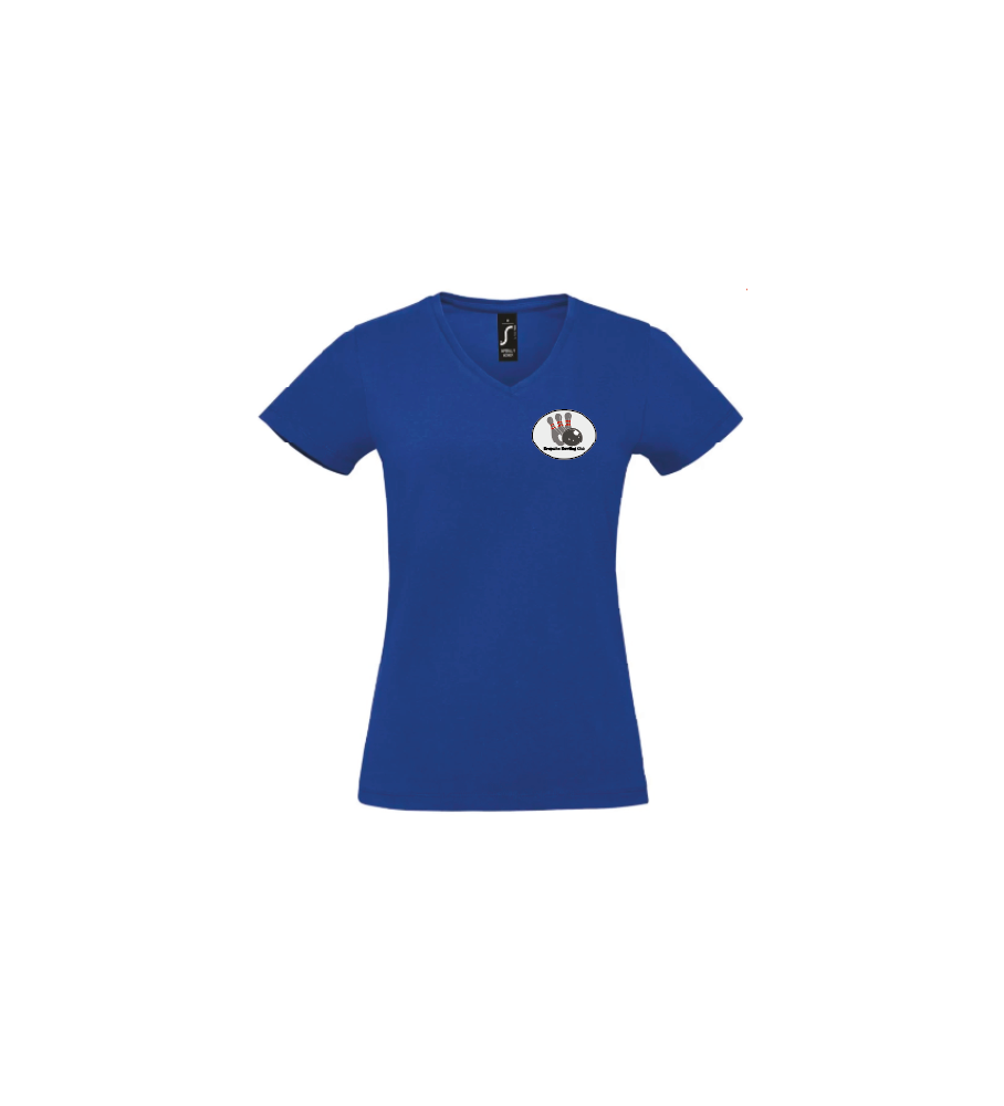 Dames T-shirt V-hals - kon.Blauw