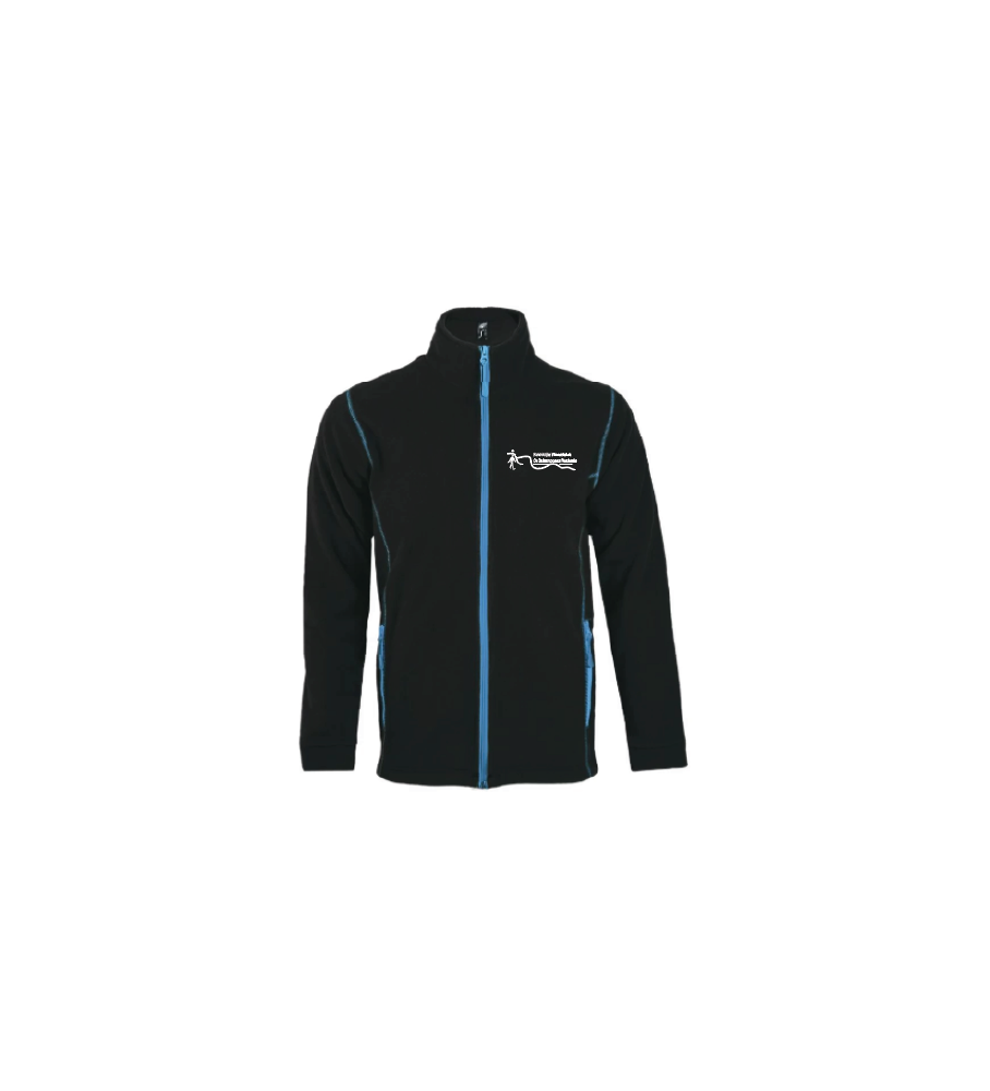 Fleece Nova - zwart met blauwe rits