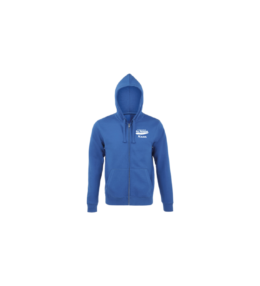 hooded fullzip Spike sweater- kon blauw