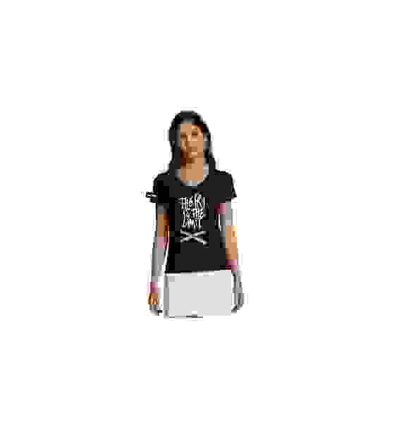Kjell&Yane t-shirt-women v neck-zwart -The Fry is the Limit