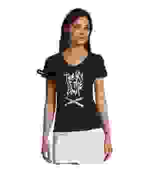 Kjell&Yane t-shirt-women v neck-navy -The Fry is the Limit