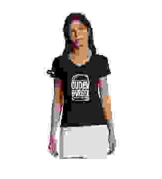Yane&Kjell t-shirt-women v neck-zwart -Oudenburger