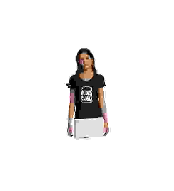Yane&Kjell t-shirt-women v neck-zwart -Oudenburger