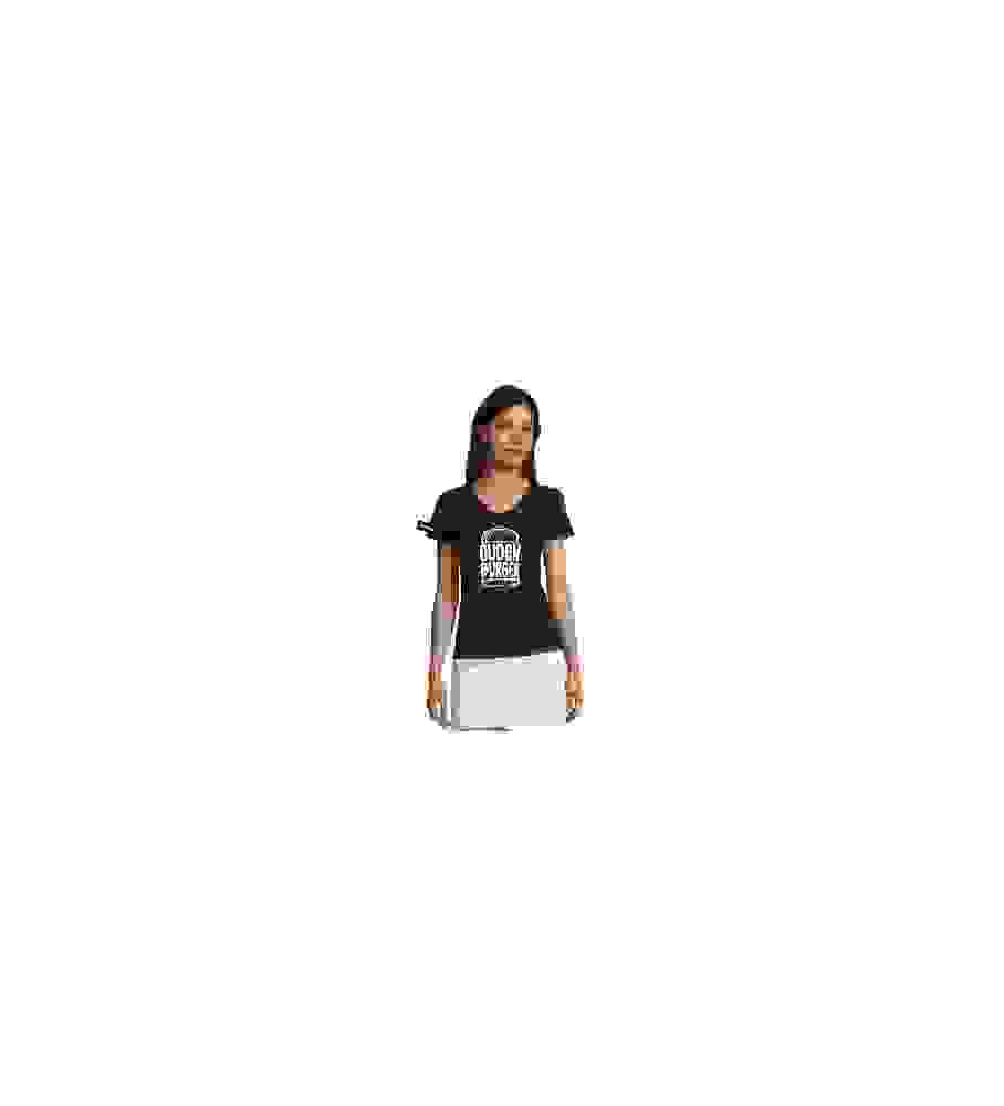 Yane&Kjell t-shirt-women v neck-navy -Oudenburger