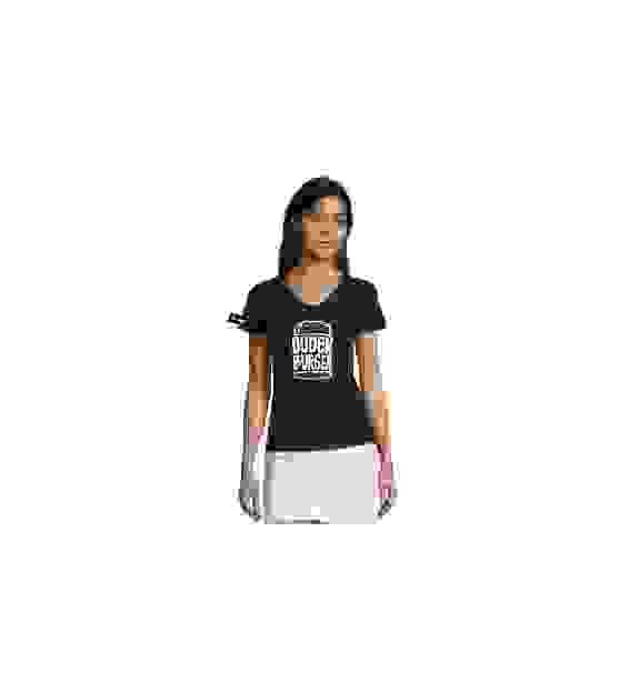 Yane&Kjell t-shirt-women v neck-navy -Oudenburger