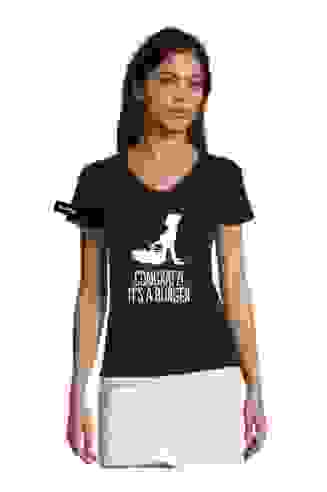 Yane&Kjell t-shirt-women v neck-navy -Congratulations