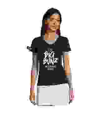 Yane&Kjell t-shirt-women v neck-navy -Big Bunz
