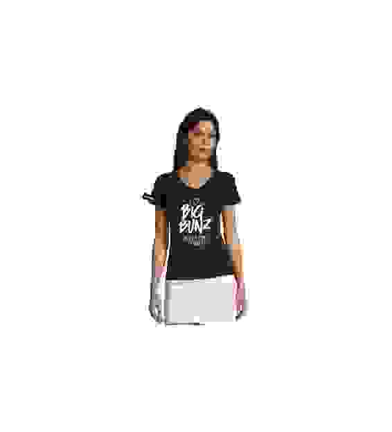 Yane&Kjell t-shirt-women v neck-navy -Big Bunz