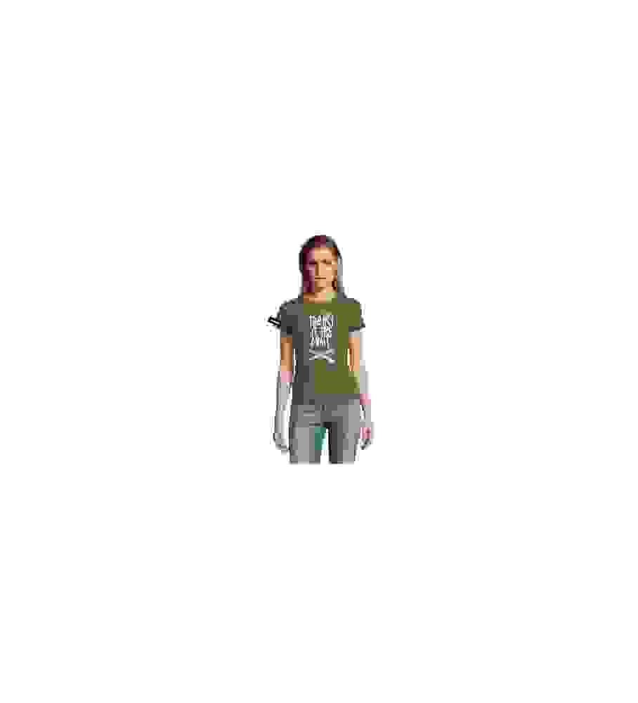 Yane&Kjell t-shirt-women round neck-green-The fry is the limit