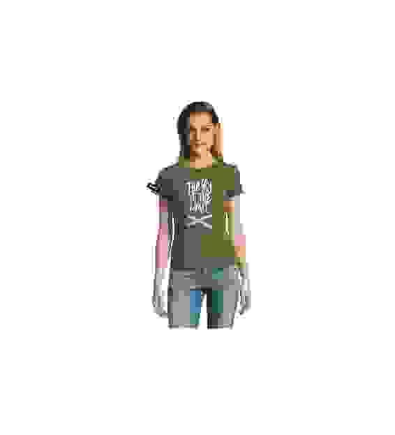 Yane&Kjell t-shirt-women round neck-green-The fry is the limit