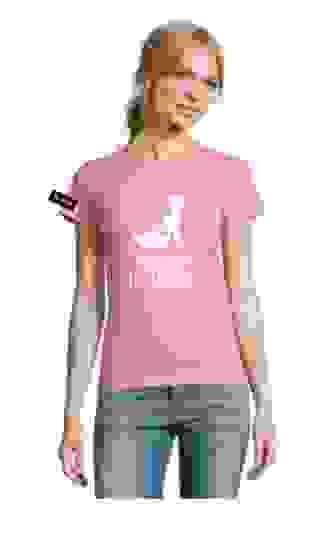 Yane&Kjell t-shirt-women round neck-pinck-Congratulations