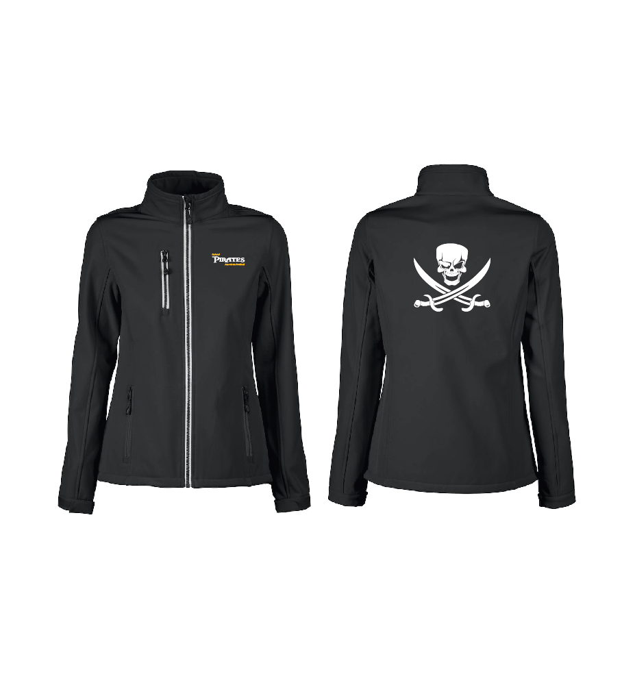 Ostend Pirates- DAMES light softshell jacket Printer -zwart