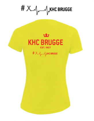 KHCB T-shirt heren/kids- fluo geel - dry fit