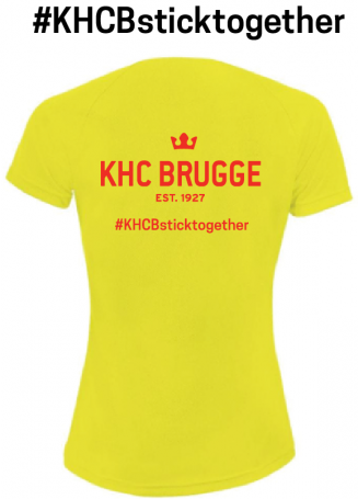 KHCB T-shirt heren/kids- fluo geel - dry fit
