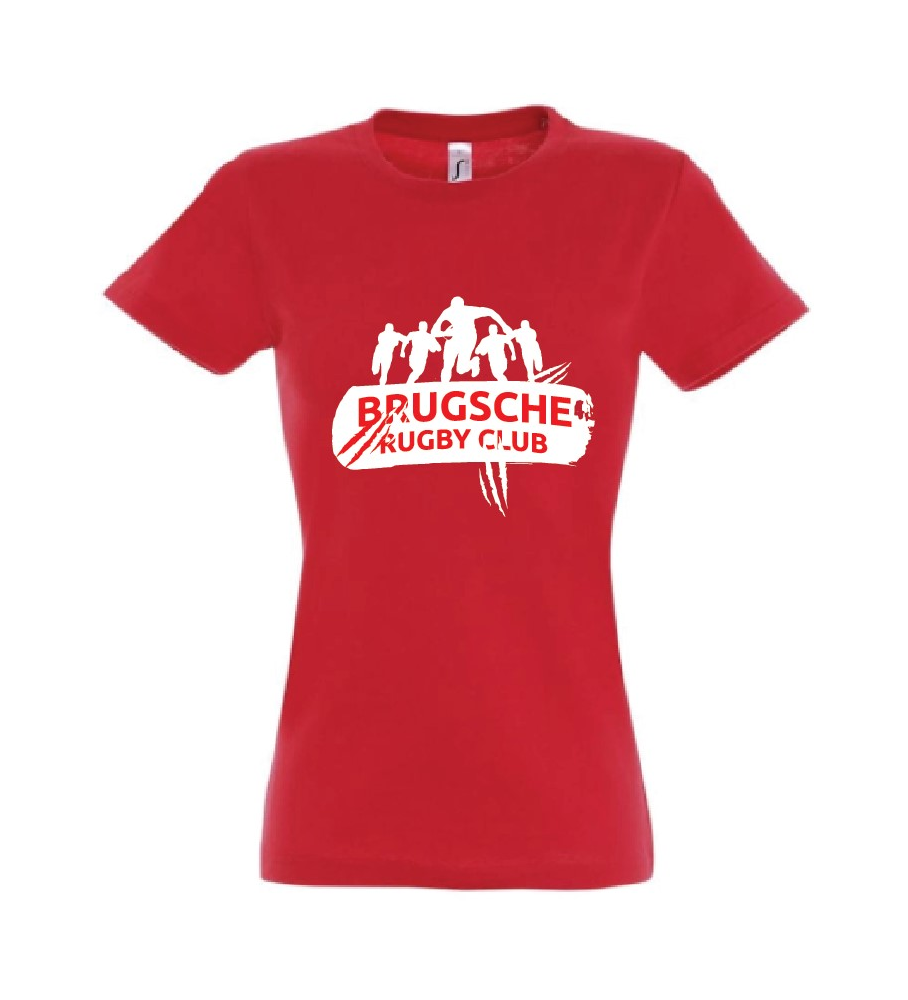 Rugby-dames club t-shirt(rood Imperial)